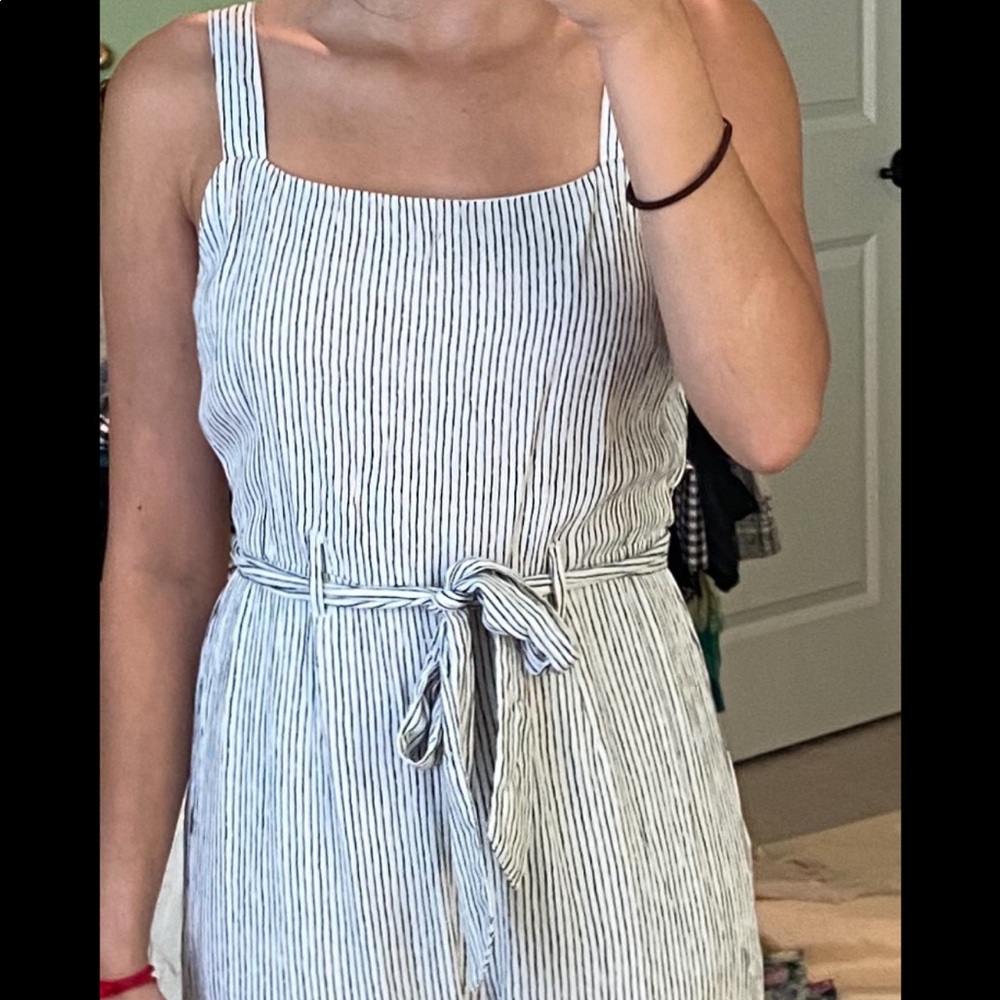 Black and white striped romper
